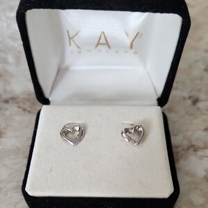 Kay Jewelers Silver Heart Earrings